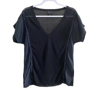 Banana Republic - Black Silk Multi Media V-neck top - S - China